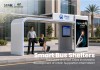 Futuristic Smart Bus Shelter with Digital Display and Advertising Light Box