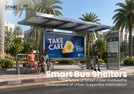 Outdoor Advertising Bus Shelter with Smart Route Display