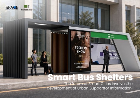 Modern Modular Bus Shelter with Digital Advertising Display and Light Box