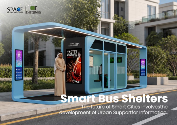 Modern Smart Bus Shelter with Digital Information Display | MASTERWAY Modern Smart Bus Shelter with Digital Information Display | MASTERWAY