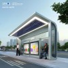 Solar Powered Smart Bus Shelter with Advertising Displays and LED Lighting