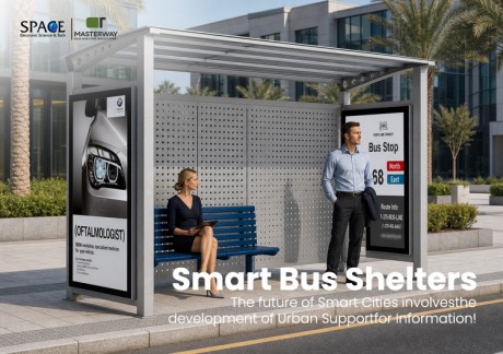 Modular Aluminum Bus Shelter with Perforated Metal Back Panel and Advertising Light Boxes