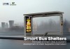 Modern Minimalist Bus Shelter with Advertising Light Box and Glass Panels Modern Minimalist Bus Shelter with Advertising Light Box and Glass Panels