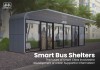 Enclosed Smart Bus Shelter with Sliding Glass Doors