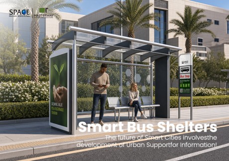 Modular Bus Shelter with Advertising Light Box and Glass Windscreen