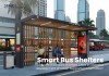 Modern Outdoor Bus Shelter with Full-Panel Advertising and LED Roof Light
