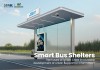 Minimalist Outdoor Bus Shelter with Flat Roof and Glass Back Panel Minimalist Outdoor Bus Shelter with Flat Roof and Glass Back Panel