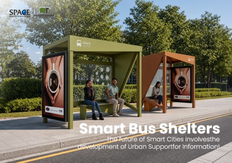 Modern Modular Bus Shelter with Side Advertising Lightbox