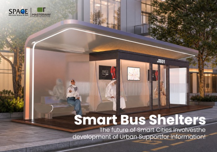 Luxury Enclosed Smart Bus Shelter with Glass Waiting Room