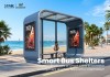 Modern Rounded Smart Bus Shelter with Advertising Light Box