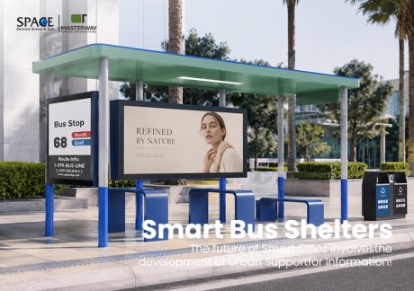 Modern Modular Bus Shelter with Advertising Display and Waste Bins