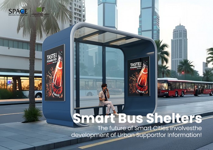 Curved Frame Outdoor Bus Shelter with Integrated Advertising Panel and Seating Curved Frame Outdoor Bus Shelter with Integrated Advertising Panel and Seating