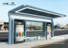 Modern Smart Bus Shelter with Advertising Displays and LED Canopy