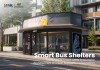 Enclosed Smart Bus Shelter with Rooftop Advertising Light Box