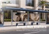 Modern Modular Bus Shelter with Advertising Light Boxes and Seating Benches
