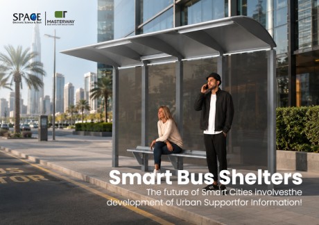Minimalist Open Series Bus Shelter with Curved Roof and Glass Panels