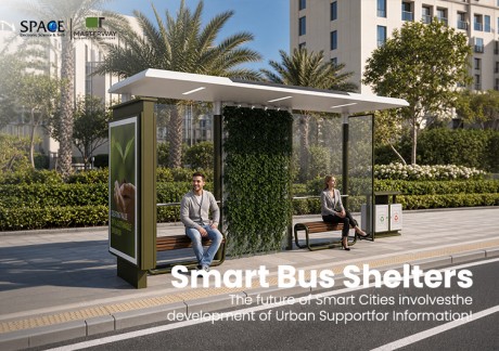 Eco-Friendly Modular Bus Shelter with Green Wall and Advertising Light Box