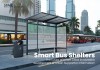 Simple Bus Shelter with Flat Roof and Aluminum Bench for Public Transit