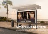 Modern Outdoor Bus Shelter with Advertising Light Box and Flat Roof Design Modern Outdoor Bus Shelter with Advertising Light Box and Flat Roof Design