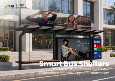 Outdoor Advertising Bus Shelter with Large Billboard and Light Box Display