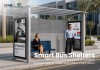 Modular Aluminum Bus Shelter with Perforated Metal Back Panel and Advertising Light Boxes