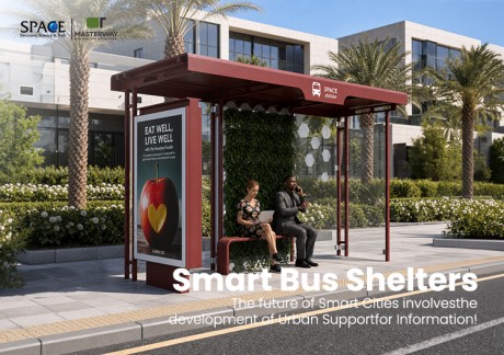 Eco-Friendly Bus Shelter with Green Wall and Advertising Light Box