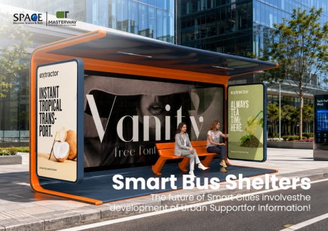 Modern Advertising Bus Shelter with Dual-Sided Light Box Displays | Masterway