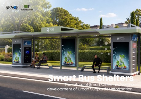 Modular Smart Bus Shelter with Advertising Light Boxes and Vending Machine
