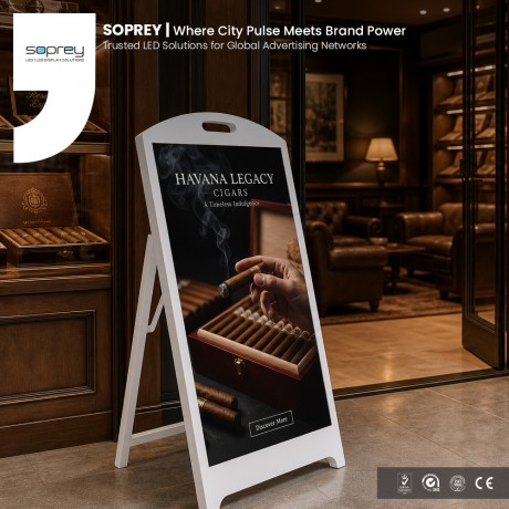 43 Inch Indoor Portable LCD Poster Screen A-Frame Digital Signage Display for Shops and Restaurants
