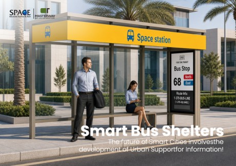 Modular Glass Bus Shelter with Route Signage