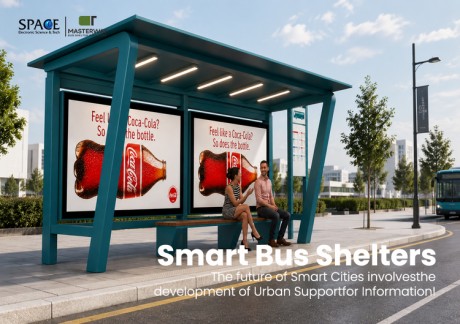 Modular Bus Shelter with Advertising Light Box and LED Lighting | MASTERWAY-MO187