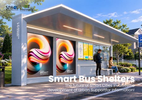Smart Bus Shelter with Advertising Display and Passenger Information System | Masterway