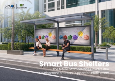 Outdoor Bus Shelter with Double Advertising Light Boxes | Masterway