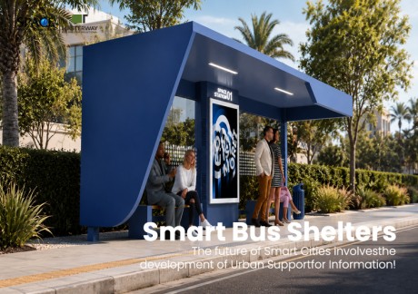 Modular Bus Shelter with LED Display and Advertising Light Box | Masterway