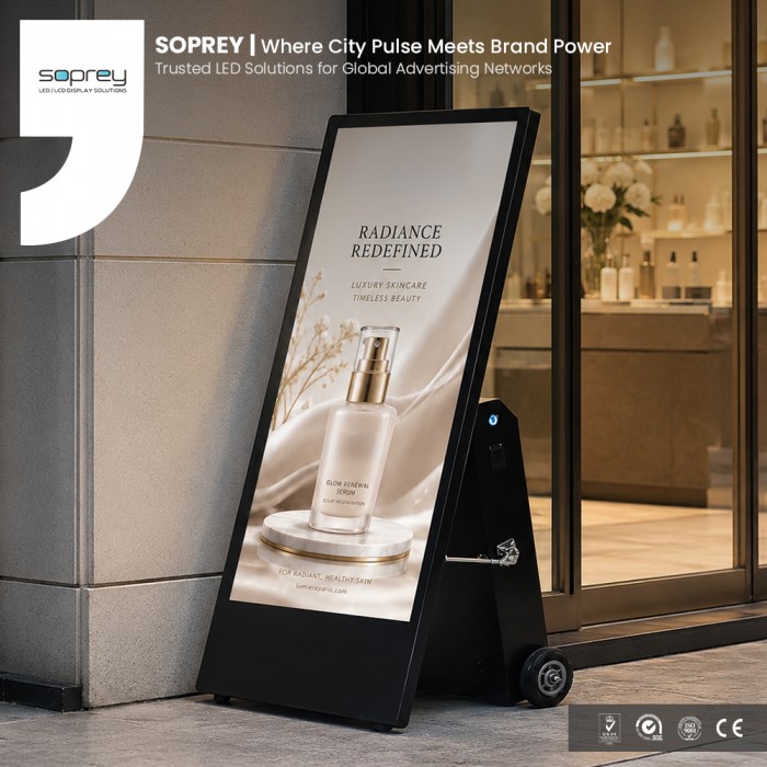 55 Inch Outdoor LCD Advertising Display Portable Digital Signage Poster Screen for Retail Advertising