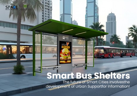 Smart Green Bus Shelter with Advertising Light Box and LED Lighting