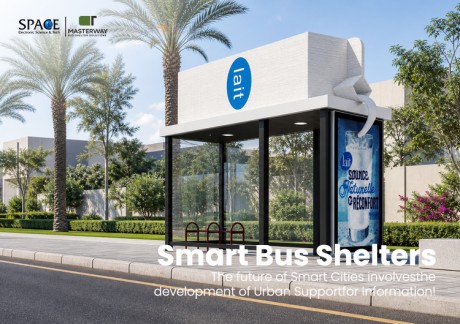 Custom Advertising Bus Shelter with Rooftop Brand Sign and Light Box