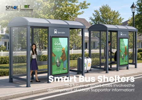 Double Modular Bus Shelter with Advertising Light Box