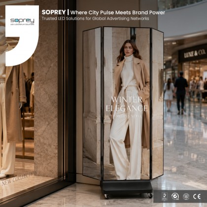 Portable INdoor Tri-Fold LED Poster Screen Folding Digital Signage Display for Retail Advertising
