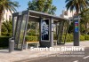 Modern Modular Bus Shelter with Advertising Light Box and Bus Stop Sign | Masterway