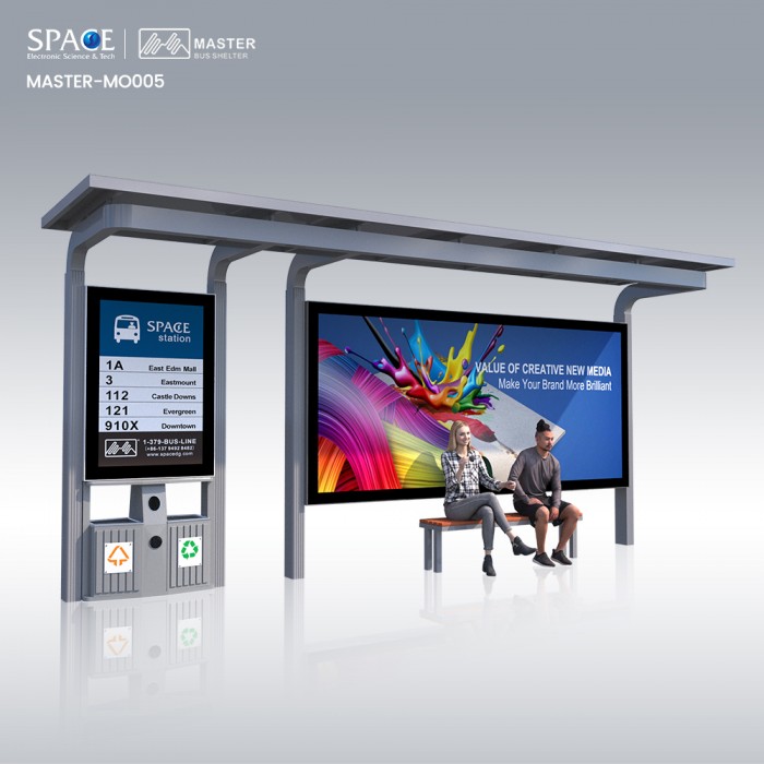 Customized Advertising Smart Bus Shelter with Time For Sale