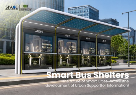 Solar Bus Shelter with Advertising Light Boxes | Masterway