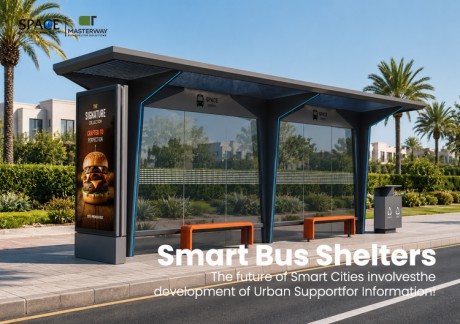 Modular Bus Shelter with Advertising Light Box and LED Strip Lighting | Masterway