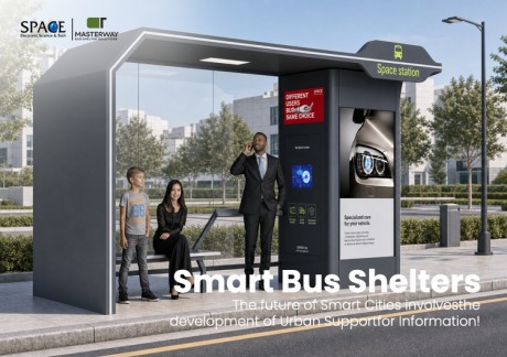 Smart Modular Bus Shelter with Digital Advertising Display and Glass Panels