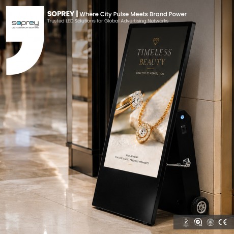 43 Inch Indoor LCD Advertising Display Portable Digital Signage Poster Screen for Retail Advertising