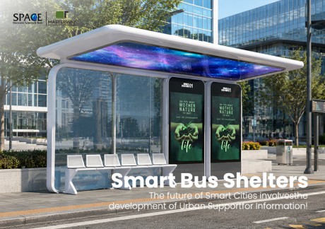 Smart Bus Shelter with LED Roof Display | Masterway