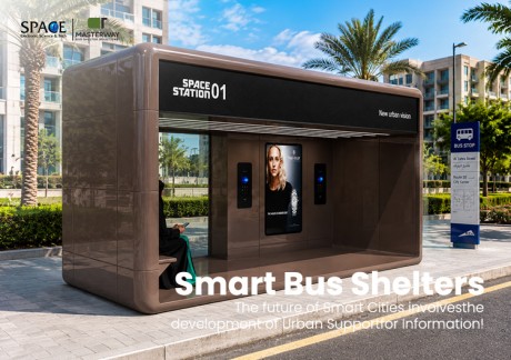 Enclosed Smart Bus Shelter with Digital Advertising Display | Masterway