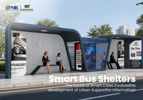 Smart Bus Shelter with Advertising Lightbox and Vending Machine