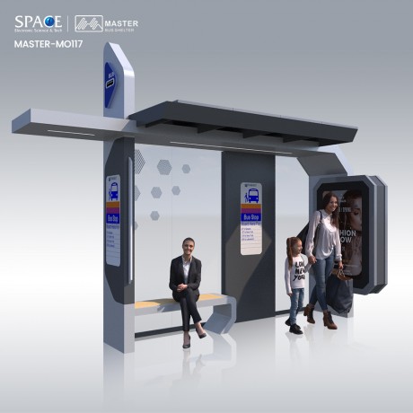 OEM / ODM Downtown and Neighbor Design Smart Bus Stop Shelter Dimension