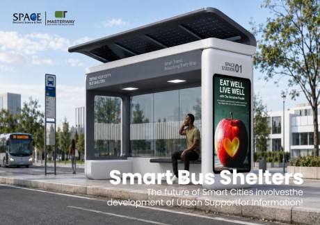 Solar Bus Shelter with Advertising Light Box | Masterway
